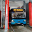 Salubrizarea autobuzelor la spălătoria mecanizată a I. M. Parcul urban de autobuze